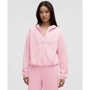 Lululemon Softstreme Full-Zip Hoodie Pink Organza Womens Size 4 Relaxed Fit
